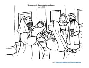 Simeon and Anna coloring page | First Presbyterian Church of San Bernardino